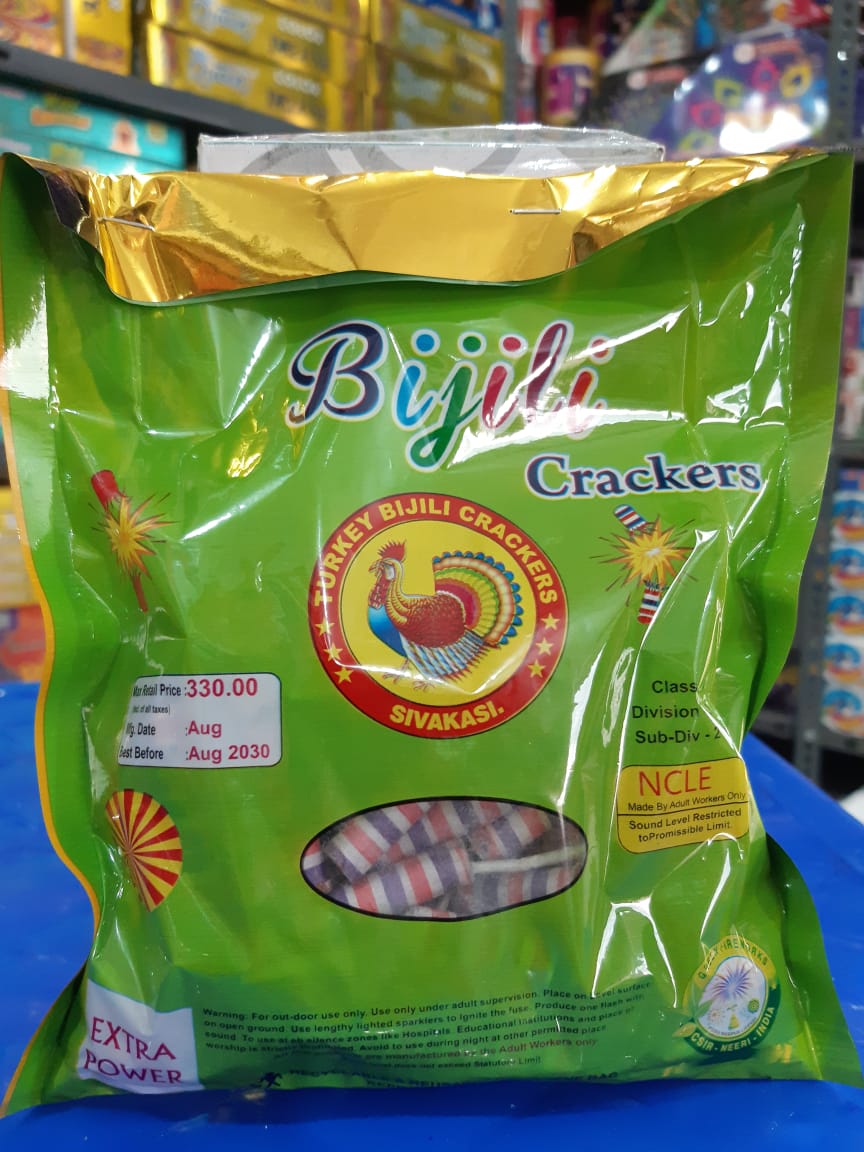 Decorative stripped bijili crackers